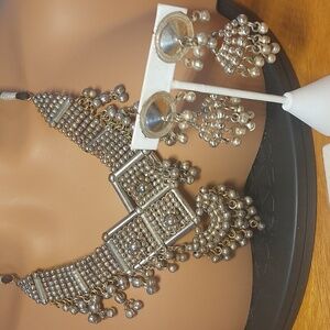 Kuchi Tribal Necklace Earrings Belly Dance Gypsy Indian Banjara Rabari Bohemian